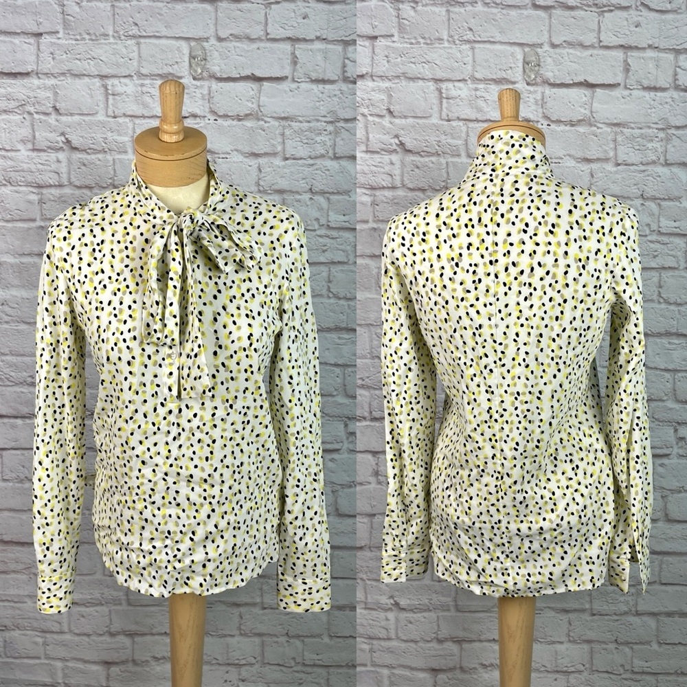 Boss Hugo Boss Yellow Polka Dot Tie Button Down Size‎ 2